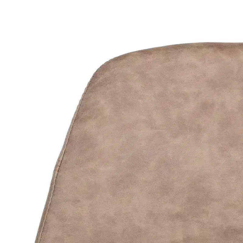 Modern Bar Stool with Stainless Steel Frame, Brown & Copper, PU Seat