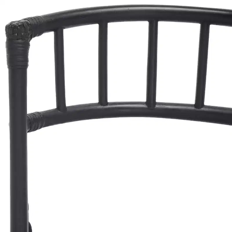 Rattan Folding Accent Chair, Set of 2, Black