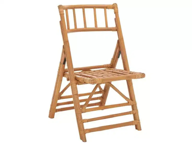 Rattan Folding Accent Chair, Set of 2, Black