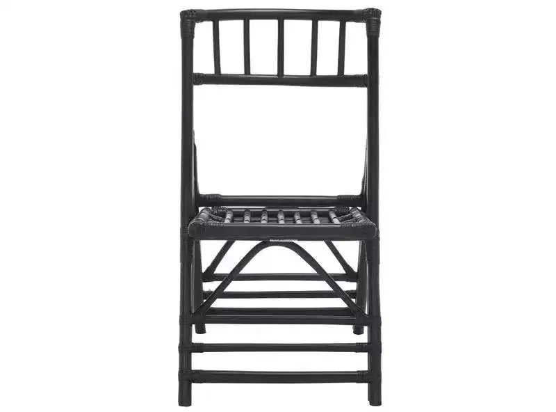 Rattan Folding Accent Chair, Set of 2, Black