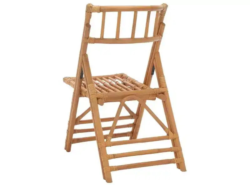 Rattan Folding Accent Chair, Set of 2, Black