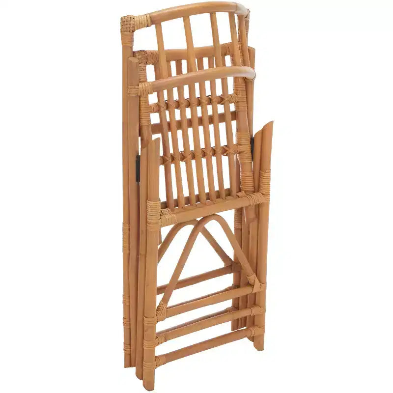 Rattan Folding Accent Chair, Set of 2, Black