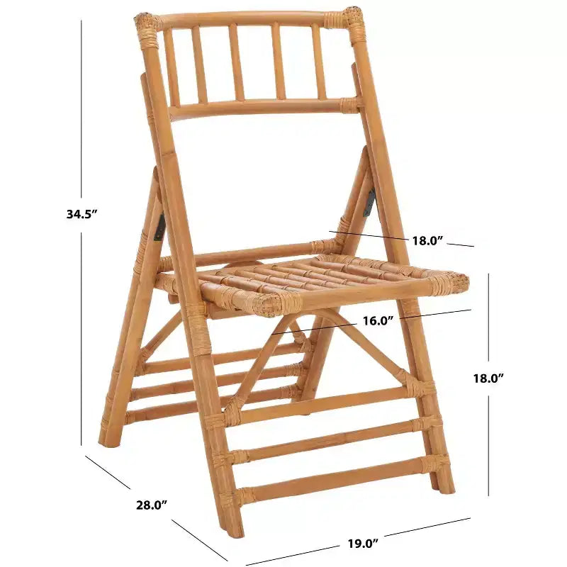 Rattan Folding Accent Chair, Set of 2, Black