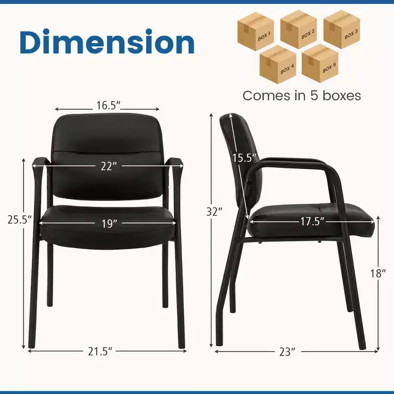 Waiting Room Reception Chair with Integrated Armrests, Set of 2/4/6/8/10/12
