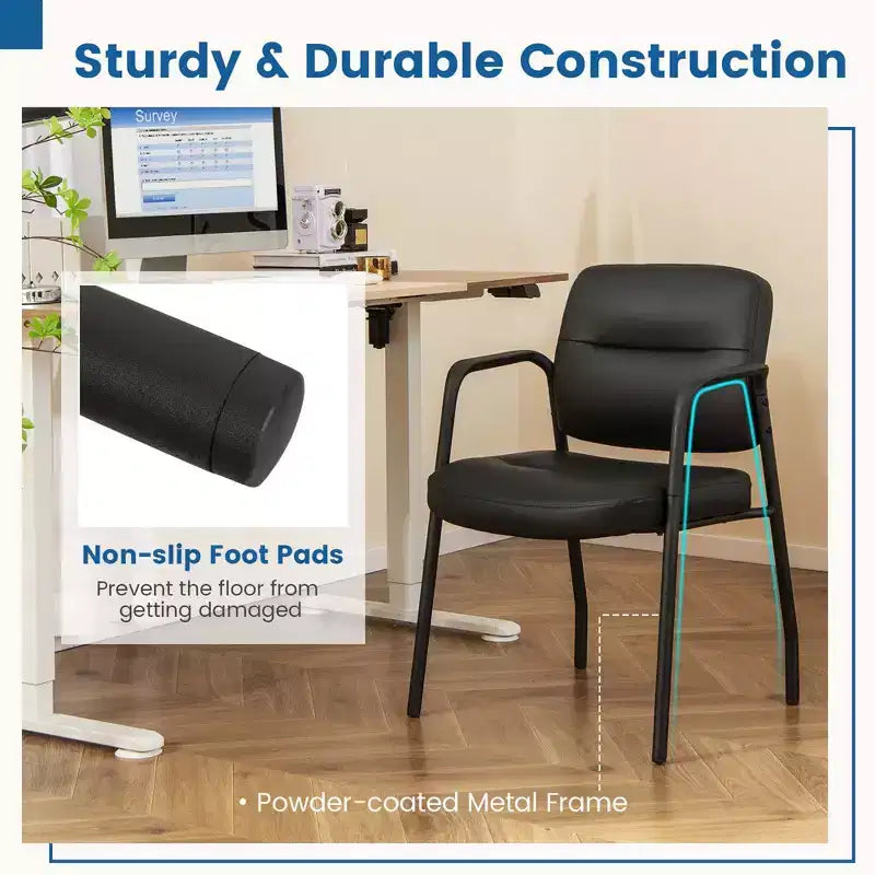 Waiting Room Reception Chair with Integrated Armrests, Set of 2/4/6/8/10/12