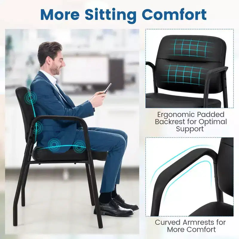 Waiting Room Reception Chair with Integrated Armrests, Set of 2/4/6/8/10/12