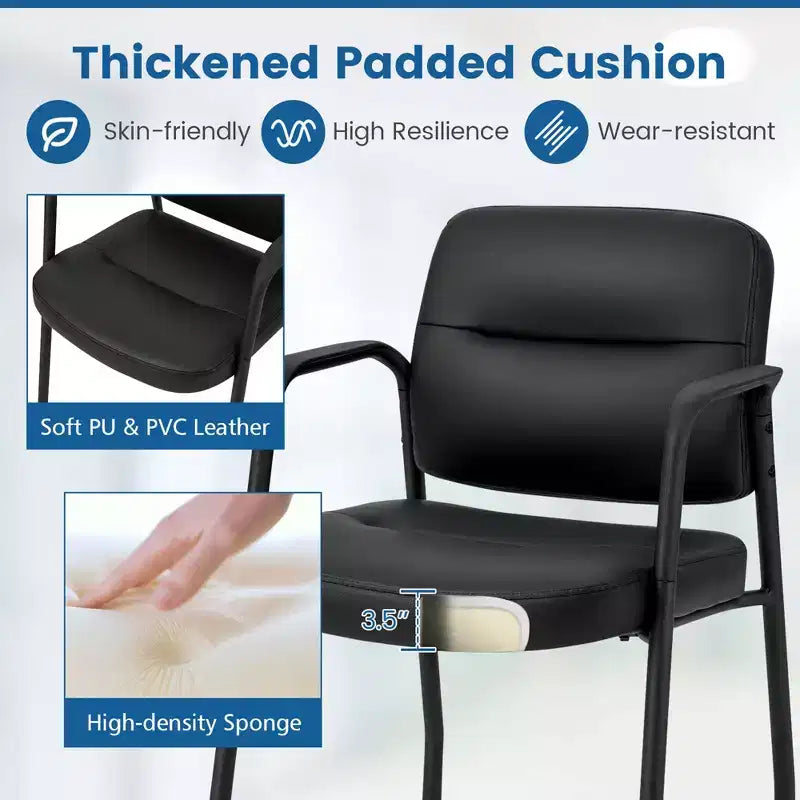 Waiting Room Reception Chair with Integrated Armrests, Set of 2/4/6/8/10/12