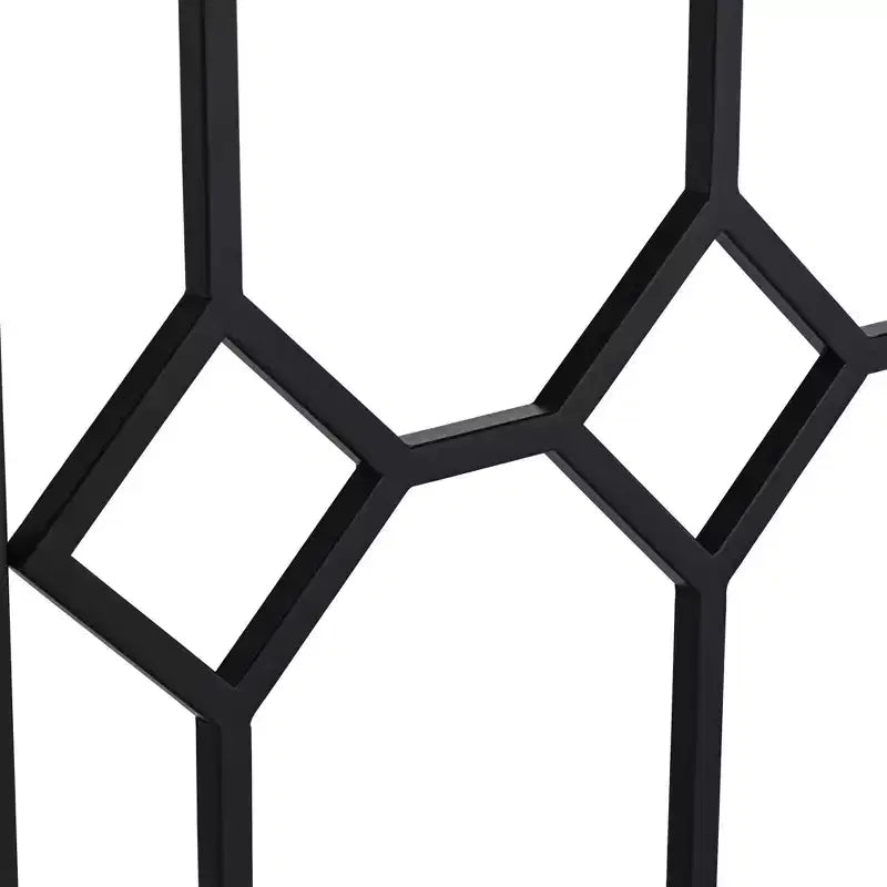 Modern Iron Rectangular Console Table 52 1/4 x 14 Black Geometrical White Stone Tabletop for Living Room