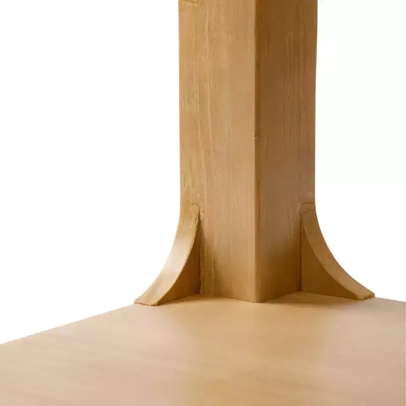 20" Solid Wood Square Side Table with Shelf for Living Room