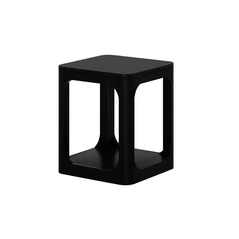 20" Solid Wood Square Side Table with Shelf for Living Room