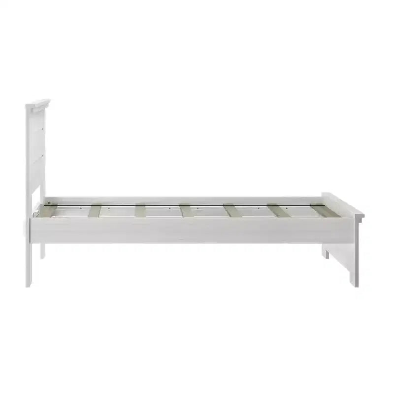 Farmhouse Twin Bed Frame with Headboard, Solid Wood Platform Bed