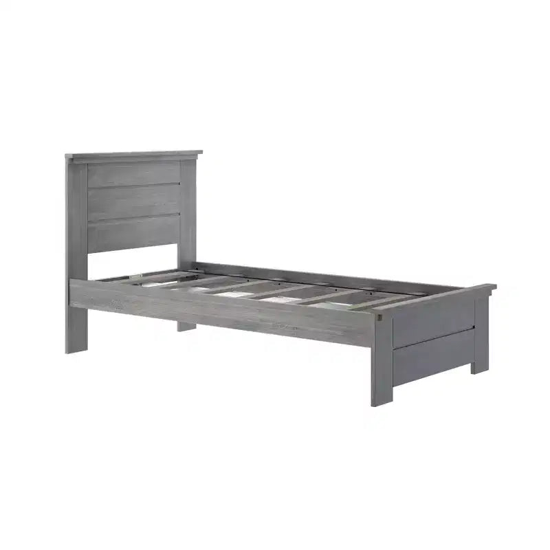Farmhouse Twin Bed Frame with Headboard, Solid Wood Platform Bed