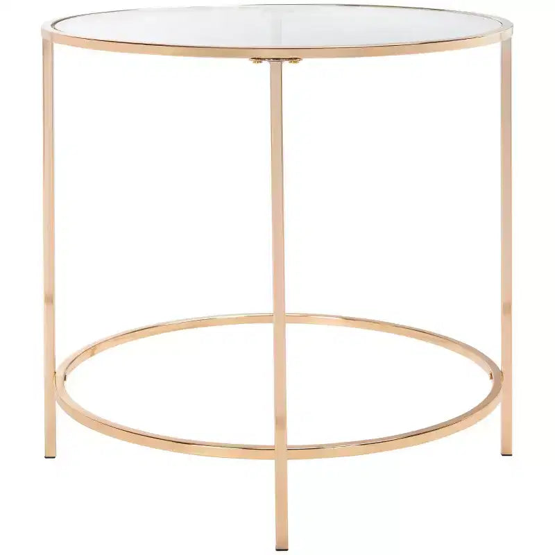 Round Glam Side Table - Polished Gold