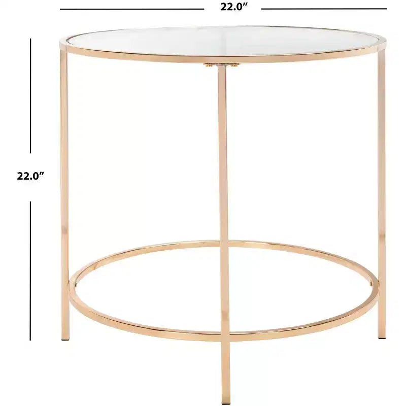 Round Glam Side Table - Polished Gold