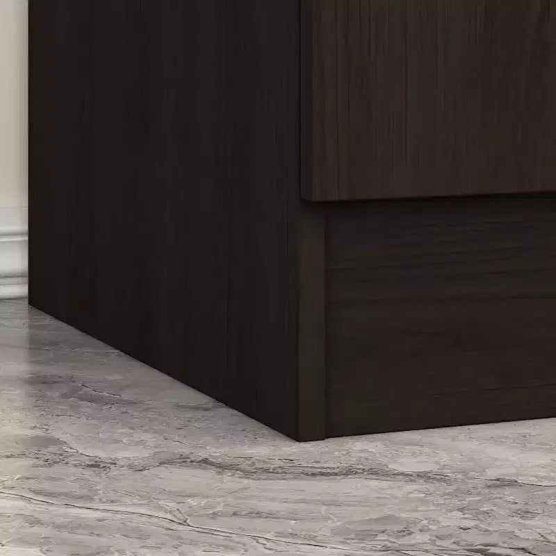 Modern Wardrobe with Mirror, 4-Door Armoire with Drawers