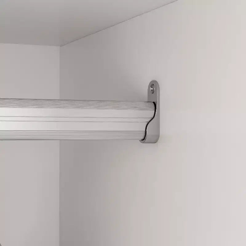 Modern Wardrobe with Mirror, 4-Door Armoire with Drawers