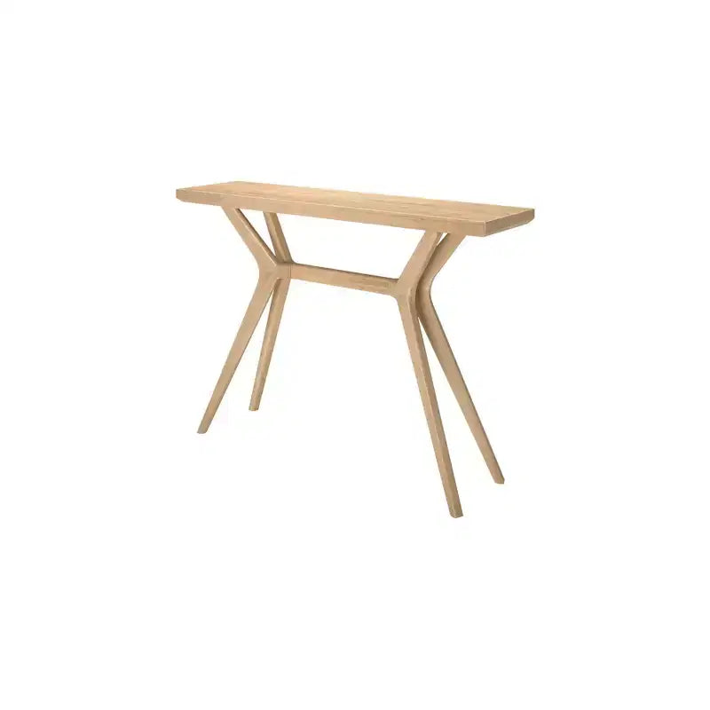 46-Inch Solid Wood Scandinavian Console Table, Narrow Entryway Table for Hallway, Living Room