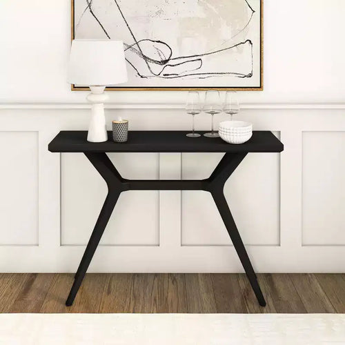 46-Inch Solid Wood Scandinavian Console Table, Narrow Entryway Table for Hallway, Living Room